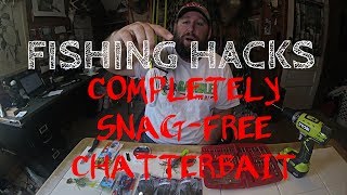 FISHING HACKS SNAG FREE WEEDLESS CHATTERBAIT WITH FISH CATCHES [upl. by Ynohtna865]