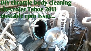 DIY THROTTLE BODY CLEANING CHEVY TAHOE 2011 Vlog  120 [upl. by Ratcliff698]