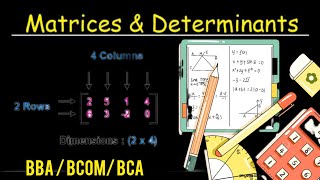 Matrices and determinants  one shot Bcom  BBA BCA  Mathematics [upl. by Kreiker]