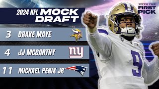 NEW 2024 NFL Mock Draft Full 1st Round with Trades I Nontraditional landing spots for top QBs [upl. by Naimad721]