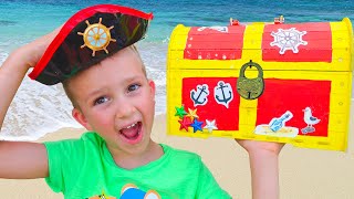 Children Found Toy Pirate Treasures Video for kids from Vlad and Niki [upl. by Eahcim]