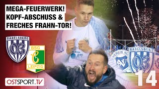 MegaFeuerwerk amp Frecher FrahnTunnler Babelsberg 03  Chemie Leipzig  Regionalliga Nordost [upl. by Joceline8]