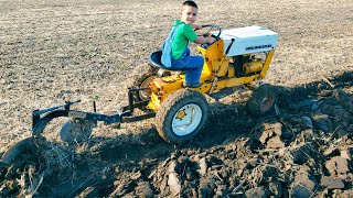 Plowing a 285 Acre Field with Garden Tractors [upl. by Ruffina909]