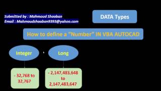 Autocad VBA programming tutorials  lect no 2   Data Types [upl. by Airotel821]