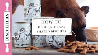 How to decorate dog shape biscuits using royal icing  Biscuiteers [upl. by Cordeelia36]