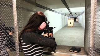 Crystal shoots the AR15 for the first time [upl. by Alana]