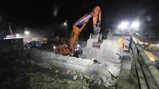 Timelapse of M62 bridge demolition in Greater Manchester [upl. by Gone]