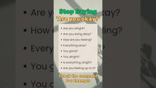 Learn English  Stop Saying “Are you okay” english learnenglish [upl. by Irakuy]