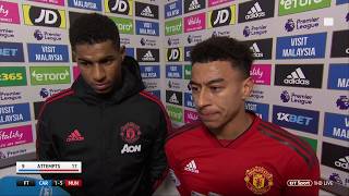 quotThe lads played with a lot of energy amp excitementquot Rashford amp Lingard speak after Man Utds 51 win [upl. by Ramyar]