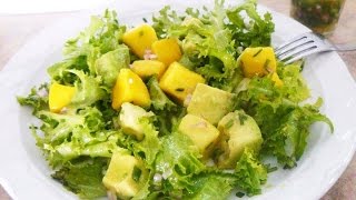 Cómo preparar una rica Ensalada de mango con vinagreta de pimientos [upl. by Ahsenhoj339]