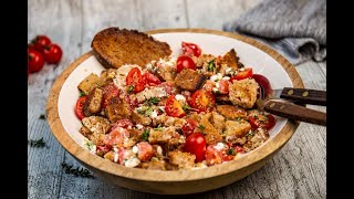 Brotsalat mit Tomaten und Käse [upl. by Euqinna]