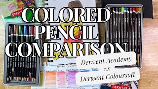 Derwent Coloursoft Colored Pencils vs Derwent Academy  The Great Colored Pencil Comparison [upl. by Ttam]