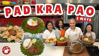 PAD KRA PAO 3 WAYS  Team Chef RV [upl. by Ahsinrad542]