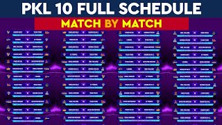 Pro Kabaddi 202324 Full Schedule amp Time Table  PKL Season 10 Full Schedule  PKL 10 Schedule [upl. by Merralee]