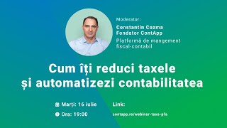 Webinar Cum îți reduci taxele și automatizezi contabilitatea​ [upl. by Yenttihw]