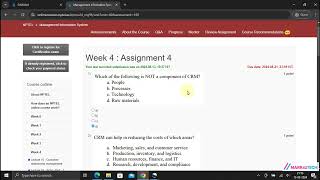 NPTEL Management Information System Week4 Assignment 4 Solution July 2024 [upl. by Charis]