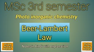 BeerLambert Law in photochemistry • MSc • Bsc [upl. by Valora]