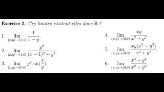 Limites des fonctions à deux variables Ex2 Série II de TD danalyse 5 SMA S3 [upl. by Ytsirhk]