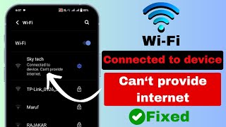 Fix WiFi Connected to Device Cant Provide Internet  WIFI Connected But not Providing Internet [upl. by Lona869]