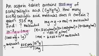 Example 313 Converting between Mass and Number of Molecules [upl. by Naud]