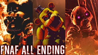 Five Nights at Freddys  All Endings 20142021 Canon Only [upl. by Luapleahcim85]