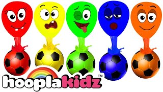 Finger Family Song With Colorful Balloons  Kids Songs By HooplaKidz [upl. by Ahsiket]