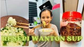 RESEPI WANTAN SUP amp CHILLI OIL HOMEMADE PALING SIMPLE DAN SEDAP [upl. by Teleya]