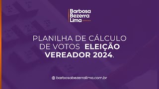 Cálculo de votos vereador eleição 2024 [upl. by Iona]