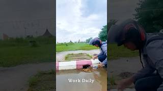 Unclogging Blocked Storm Drains After a Rainstorm [upl. by Yreffej100]