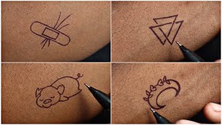 Four unique tattoo designs making 4 minutes  must watch this video [upl. by Gauthier]