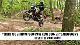 POJEDYNEK  TENERE 700 vs KTM 890 ADV vs BMW F900 GS vs TUAREG 660 vs DESERT X vs KOVE 800x [upl. by Ecirtaemed]