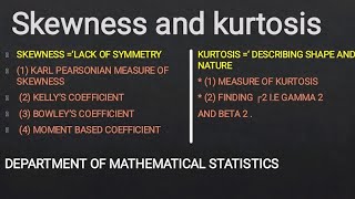 SKEWNESS AND KURTOSIS  ONE SHOT VIDEO LECTURE  FORALLCLASSES delhiuniversity [upl. by Malchy]