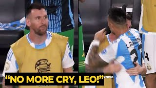 MESSI emotional celebration after Lautaro Martinez scored late winning goal against Colombia [upl. by Nnahs29]