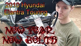 2010 Hyundai Elantra Touring  Replacing V Belts [upl. by Eivod124]