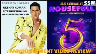 HOUSEFULL 5 ANNOUNCEMENT REVIEW।।AKSHAY KUMAR।।RITESH DESHMUKH।।JACQUELINE FERNANDEZ।।JUNE 2025।। [upl. by Amlev]