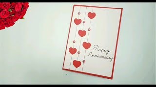 Easy Anniversary greeting card  hand made anniversary greeting card  wedding day greeting card [upl. by Einallem]