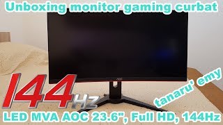 Unboxing monitor gaming curbat LED MVA AOC 236quot [upl. by Stephania405]