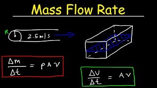 Volume Flow Rate amp Mass Flow Rate  Fluid Dynamics Physics Problems [upl. by Hillyer]