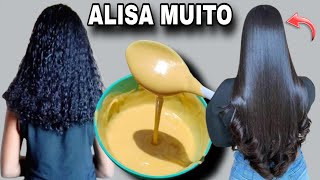 CABELO LISO ESCORRIDO SEM QUÍMICA E SEM CHAPINHA  Alisa Na Hora [upl. by Valentina]