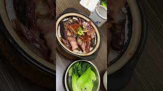 Casserole rice aka clay pot rice crispy edges Chinese sausage fresh vegetables [upl. by Yentnuoc]