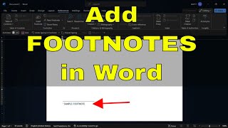 How to ADD FOOTNOTES in Microsoft Word Easy Method [upl. by Ainat]