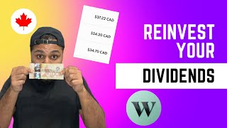 How to reinvest dividends DRIP in Wealthsimple trade  Canadian Dividend stocks [upl. by Llehcar]