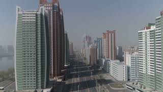 Rare Drone footage over Pyongyang in North Korea empty streets  Exclusivekoryogroup pyongyang [upl. by Kirred]