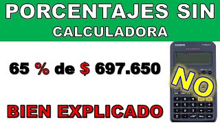 Como calcular un porcentaje SIN CALCULADORA  EJEMPLO 4 [upl. by Kaufman771]