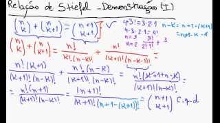 Relação de Stiefel  Demonstração I [upl. by Einnaoj]