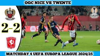 NICE VS TWENTE  22  Matchday 4 UEFA Europa League 202425 [upl. by Lativa207]