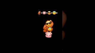 Cool Monkey sitting on pig and holding angel emojination emojify [upl. by Eecyaj]