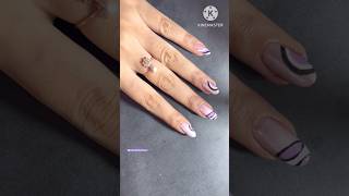 Easy Nail Designs at home 💜✨💜 onetool shorts shortsfeed youtubeshorts viralshorts trending [upl. by Tsai]