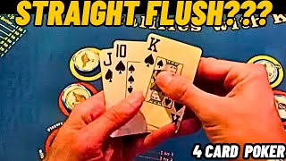 From Beginner to Winner Straight Flush in Crazy 4 Card Poker [upl. by Xirtaeb567]