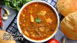 డిల్లీ స్టైల్ పూరీ కర్రీ Aloo curry for puri  Street food style aloo curry in Telugu VismaiFood [upl. by Rosalyn728]